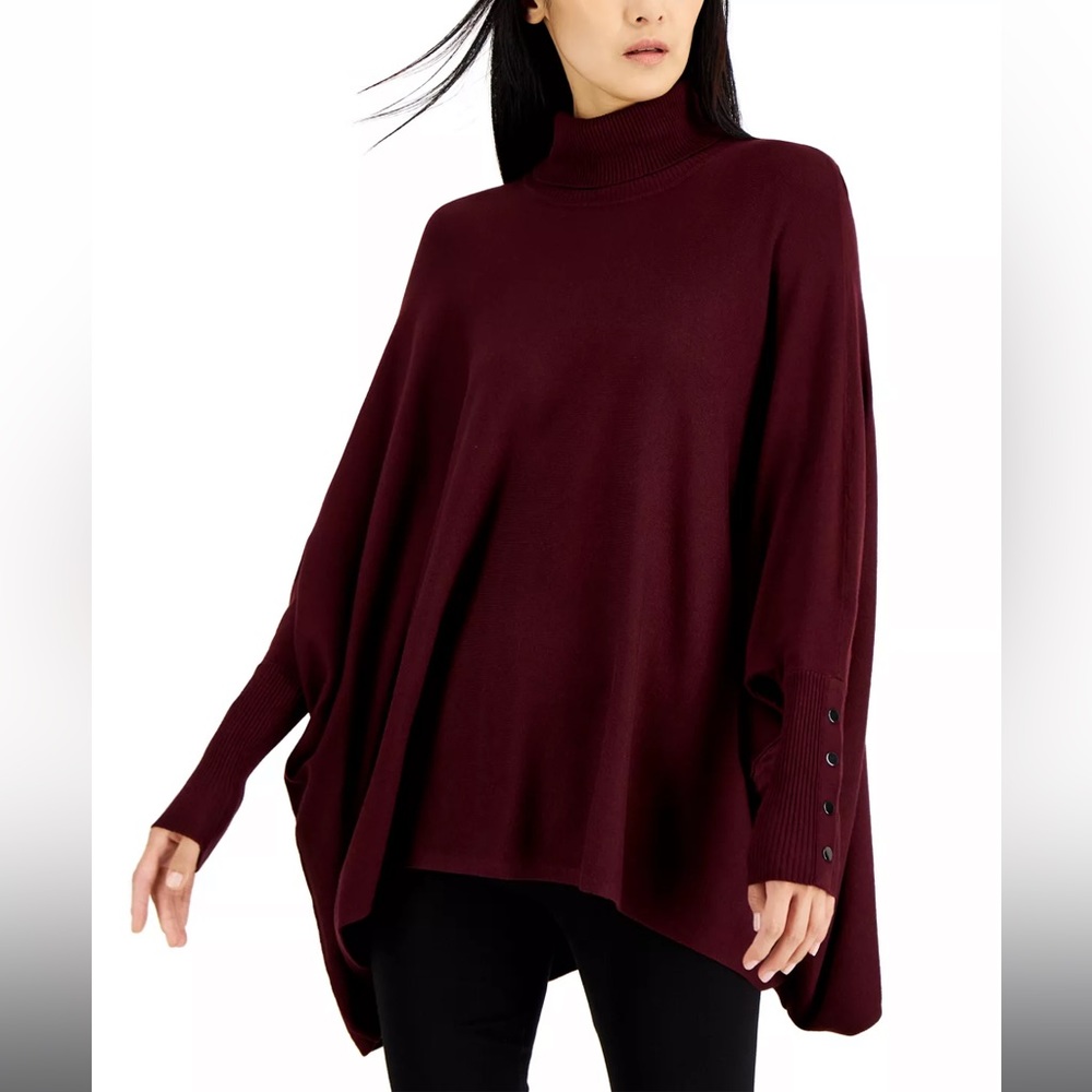 MACY’S Alfani Turtleneck Poncho Sweater, size small